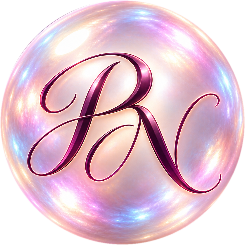 Iridescent pearl with PN monogram
